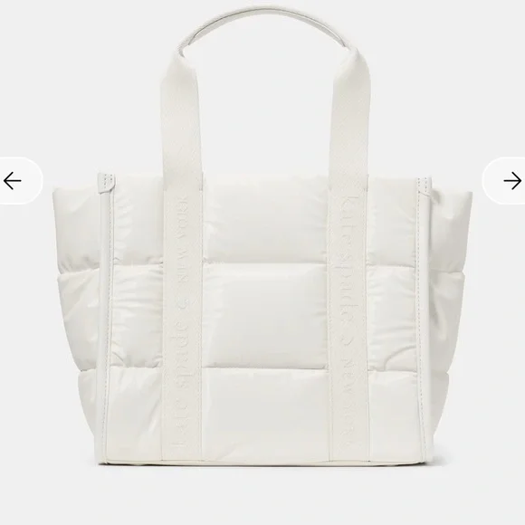 Kate Spade  KIP Cream Puffy Tote Small Brand New With Tags- Ships FREE - Picture 5 of 12